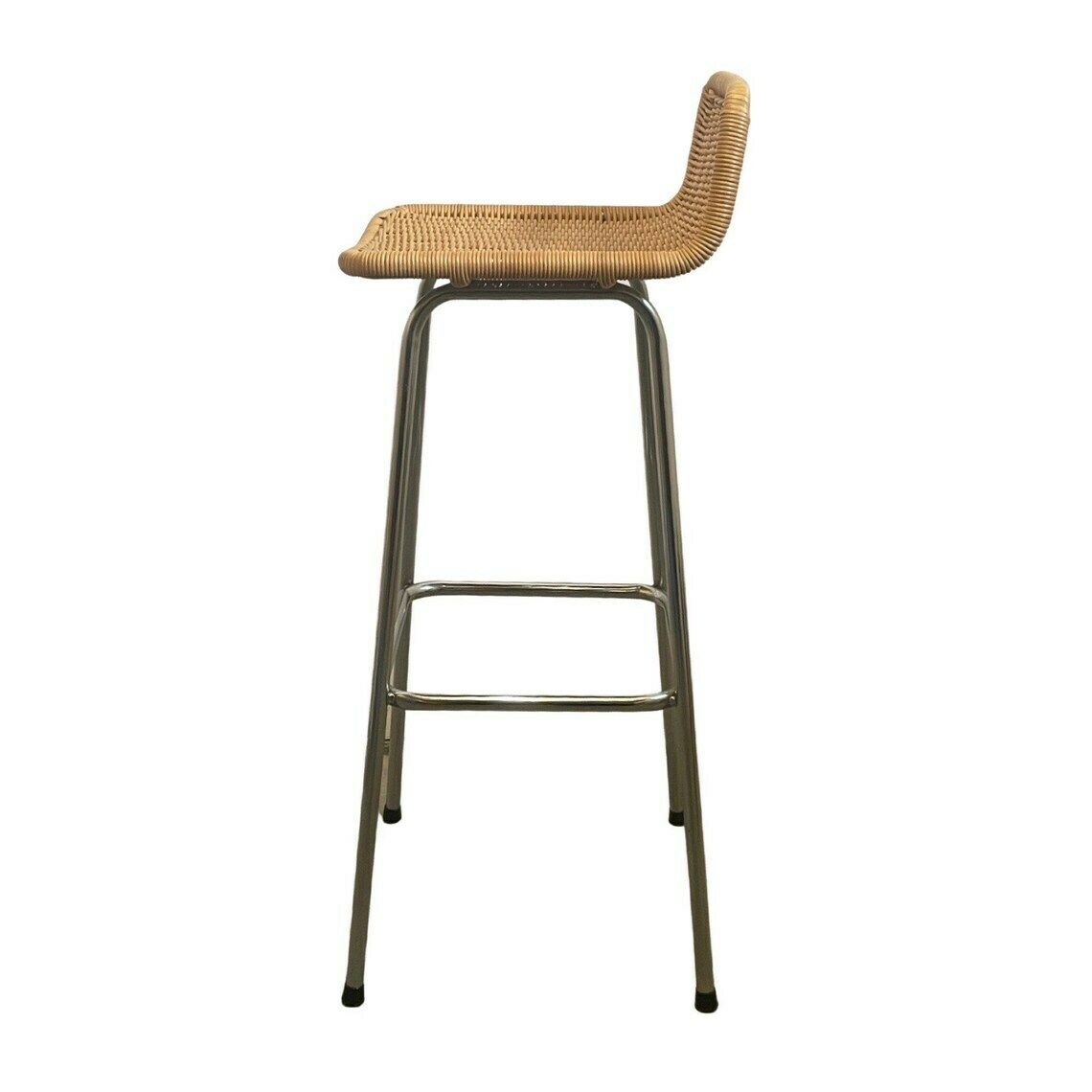 Dirk Van Sliedrecht  Rohe Noordwolde  Bar Stool With Wicker  Rattan Seat  In Great Condition Multiple In Stock photo for sale