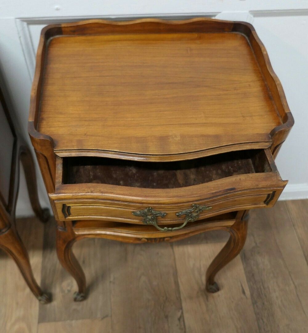 Pair Of French Cherry Wood Bedside Cabinets Or Cupboards photo 1020.0