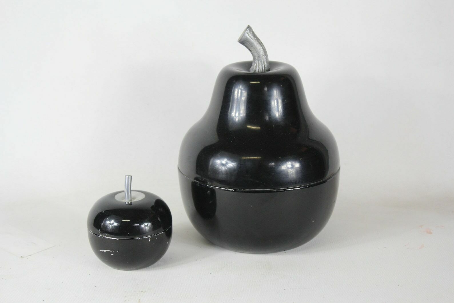Ca. 1960’s   Aluminium   Champagne Bucket / Ice Bucket In The Shape Of A Pear With Matching Apple Shaped Container