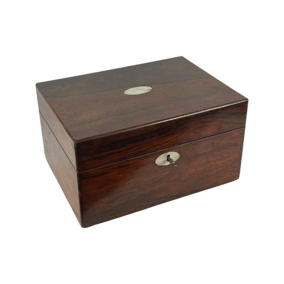 19th C Fine English Mahogany Fineer Writing Box   100% Complete + Secret Drawers photo furniture