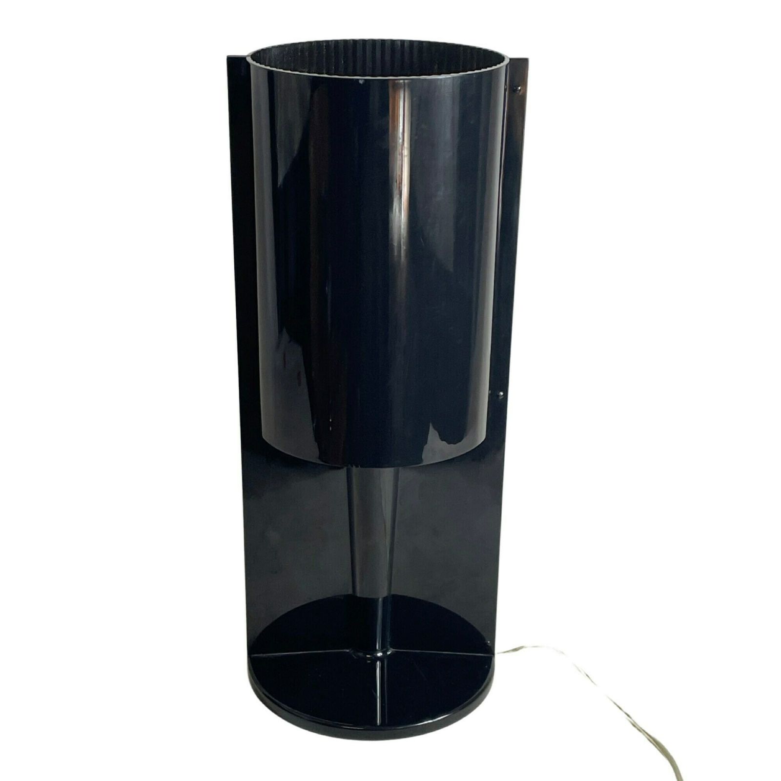 Pop Art / Space Age Design – Zwarte Kunststof Tafel  Of Nachtkastlamp photo furniture
