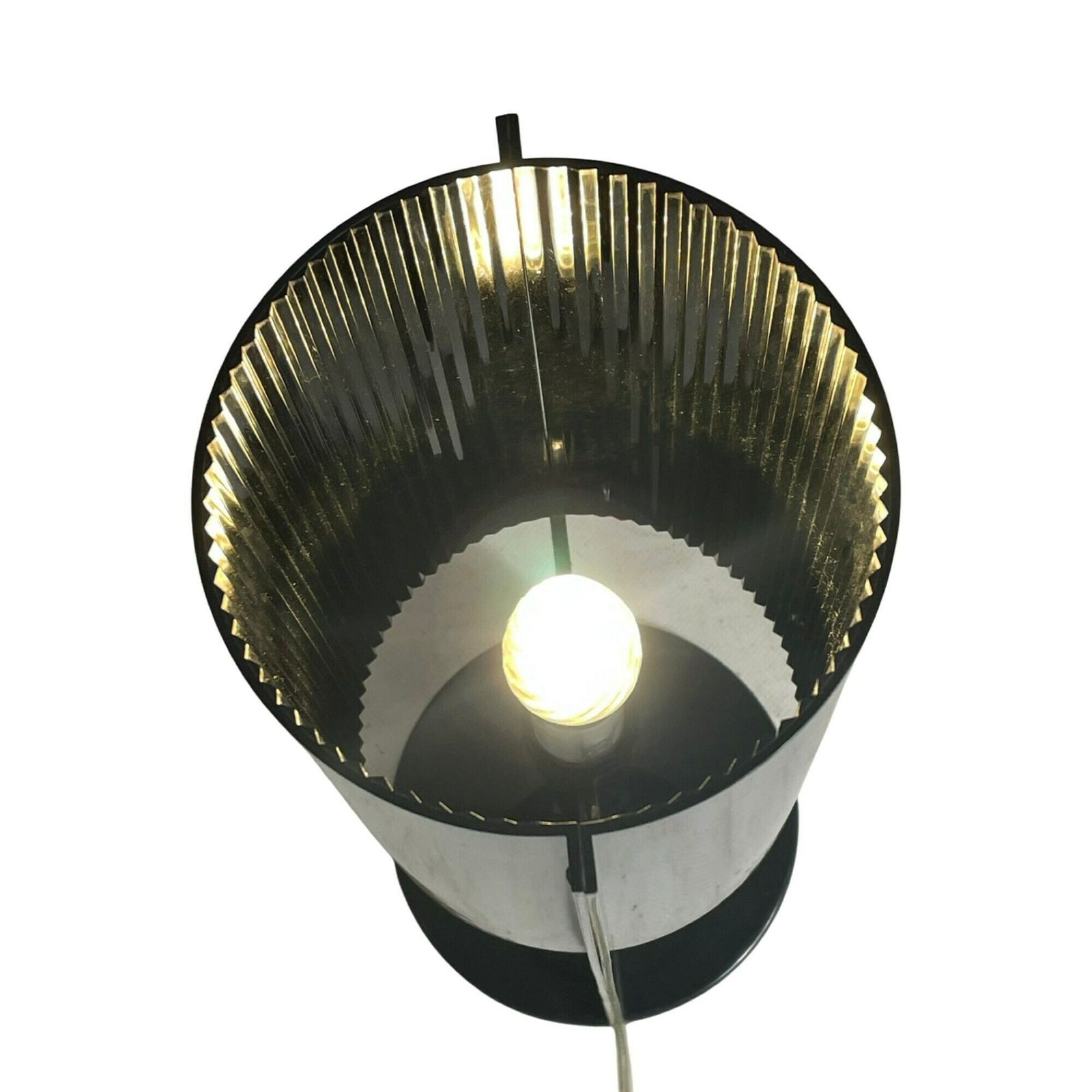 Pop Art / Space Age Design – Zwarte Kunststof Tafel  Of Nachtkastlamp photo Verlichting