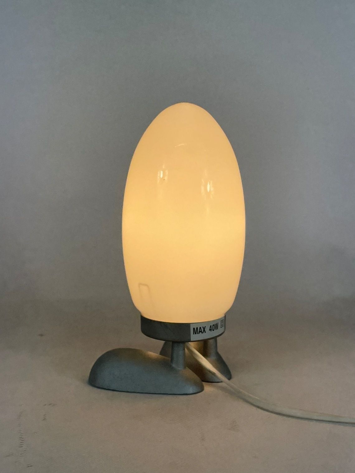 Tatsuo Konno For Ikea   Dino Egg Lamp   1990’s   Model B9806   White Glass photo for sale