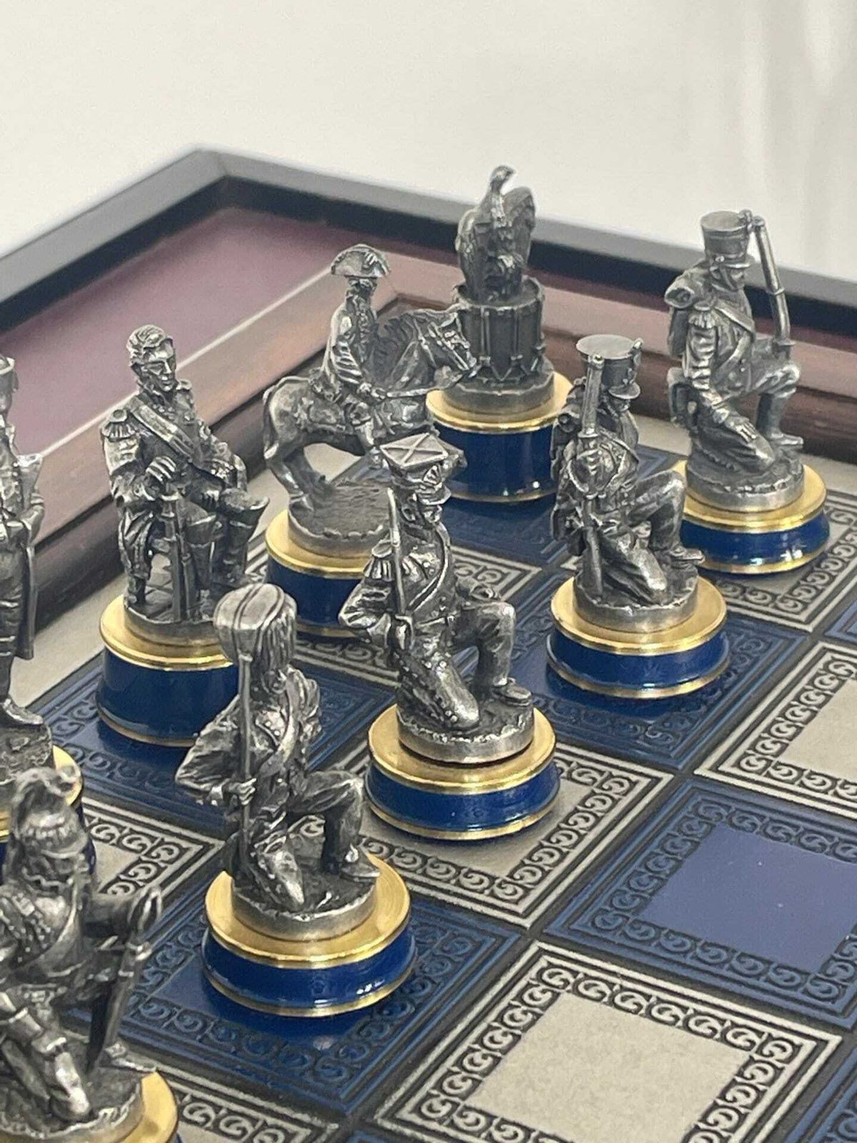Franklin Mint   Schaakspel   Battle Of Waterloo   Tinnen Stukken   Limited Edition Met Documentatie   Tafelversie photo vinterior
