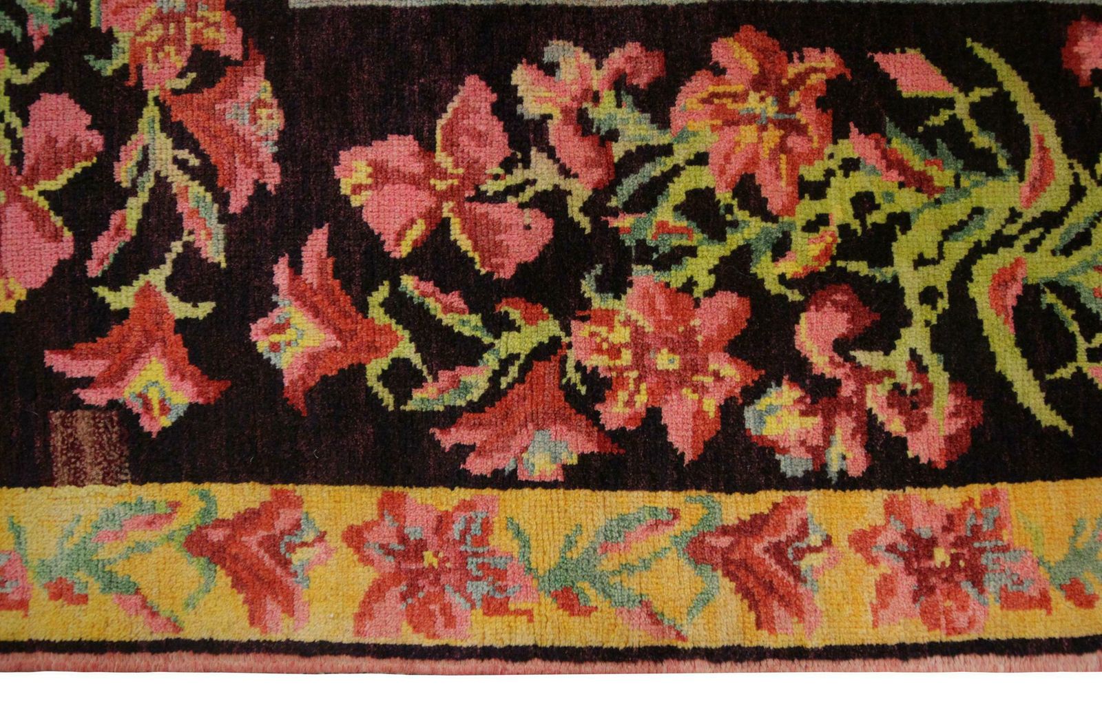 Floral Antique Rug, Handmade Carpet Handwoven Rug Oriental Livingroom Rug photo vinterior