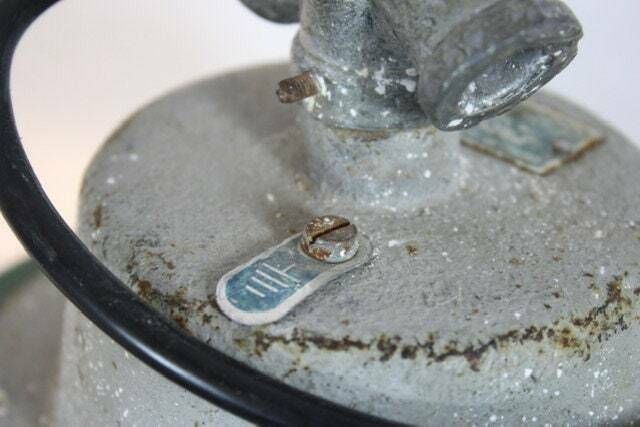 Industrial   Hanging Pendant   Enamel And Pressed Glass photo for sale