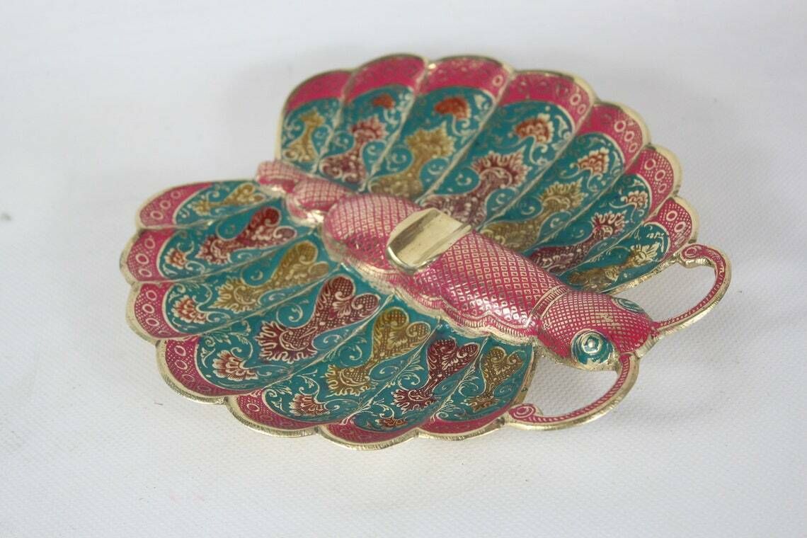 Enameld Brass Ashtray In The Shape Of A Butterfly   Ca. 1960   As New photo Home Decor