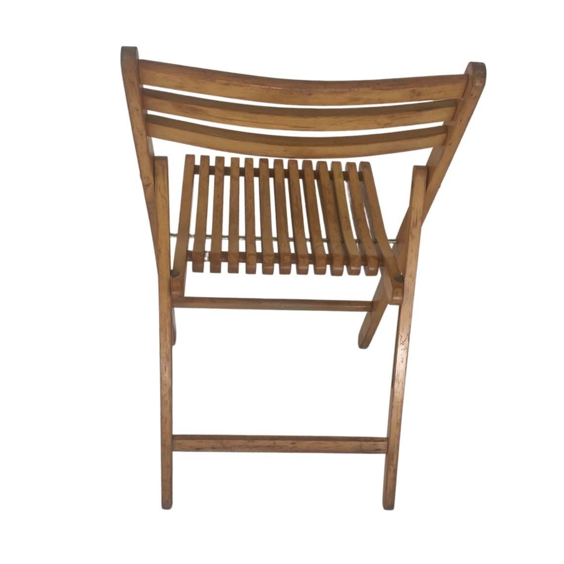Vintage   Folding Chair With Curved Seat   Light Oak (Wood Grain)   Multiple In Stock! photo for sale