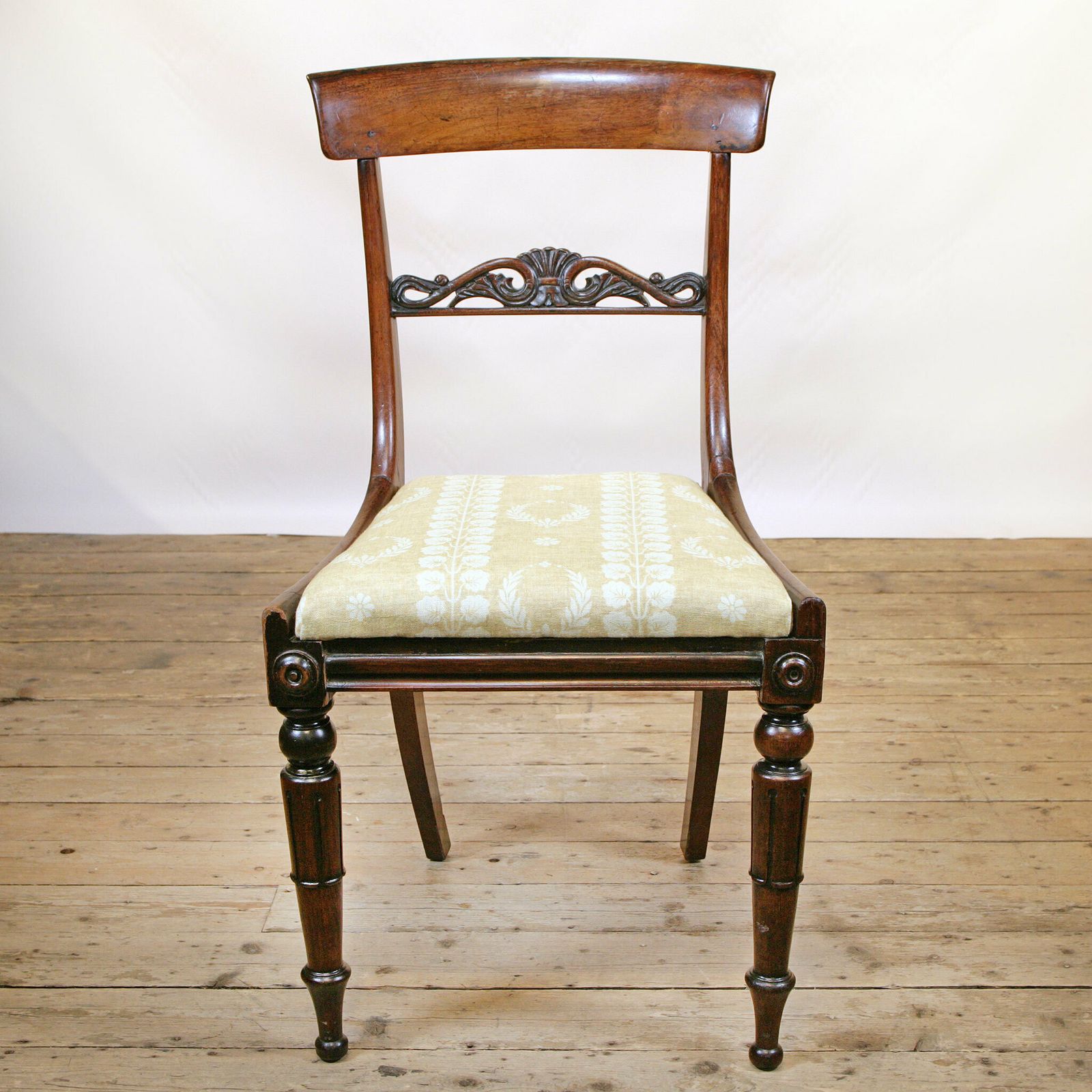 photo for sale A Sophisticated William IV Rosewood Occasional Chair In Inchyra Linen
