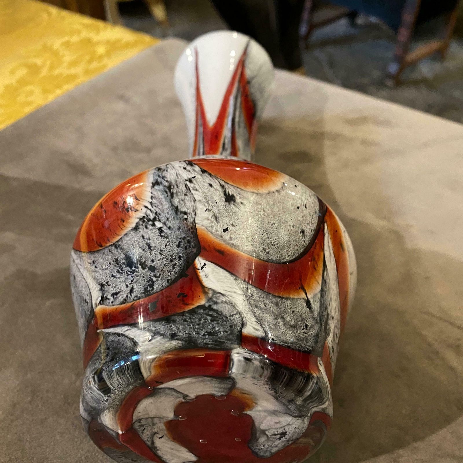 1970s Carlo Moretti Orange And Grey Opaline Glass Vase photo vinterior