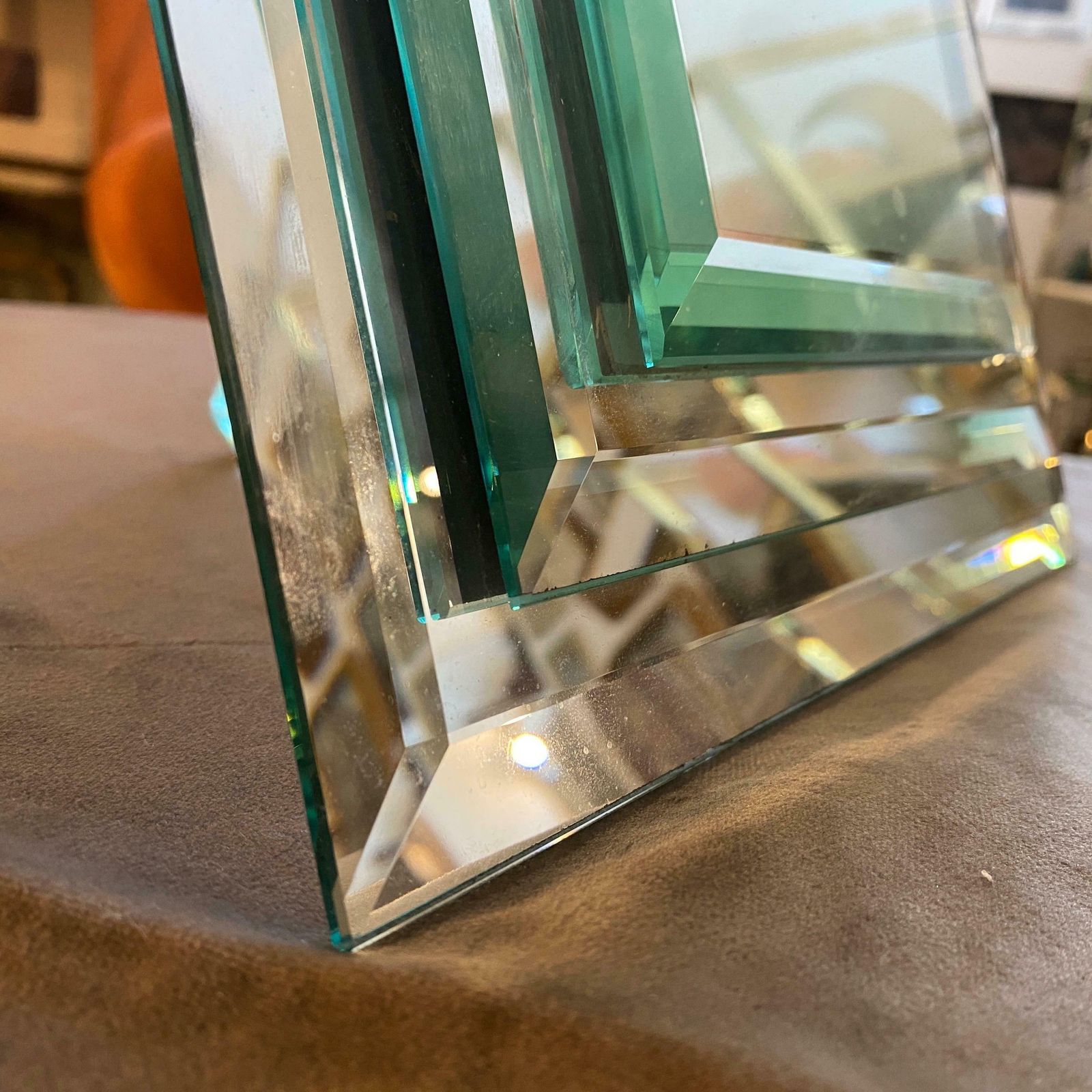 photo furniture 1950s Mid Century Modern Mirrored Glass Picture Frame By Fontana Arte