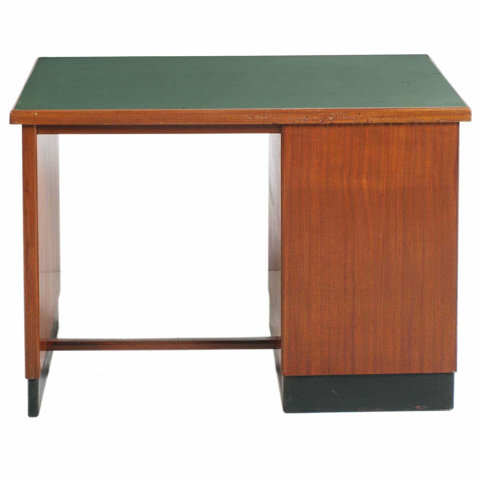 1930s, Italian Art Deco Desk Writing Table Four Drawers In Blond Walnut photo 3080.16