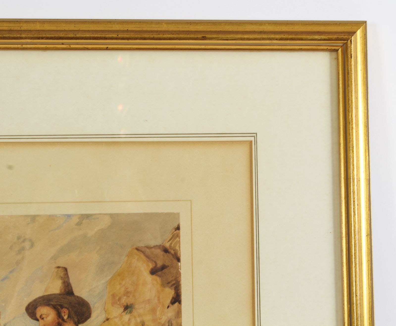 photo for sale Antique Italian Water Colour Titled "Contadino Di Sabina" 19th C
