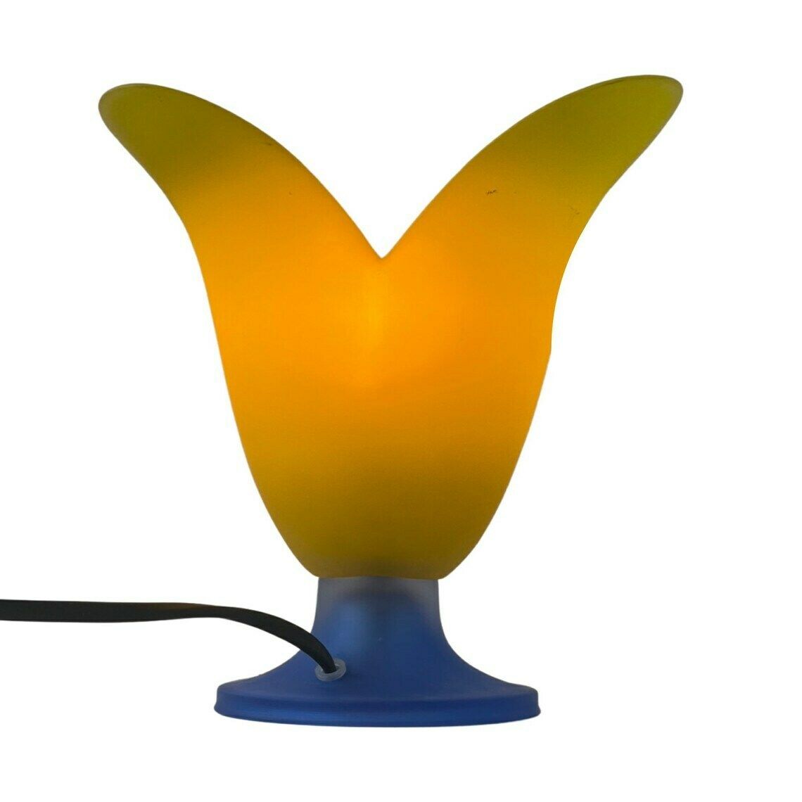 Vandeheg   Tafellamp Van Glas   Blauw/Geel   Model Tullip photo vinterior
