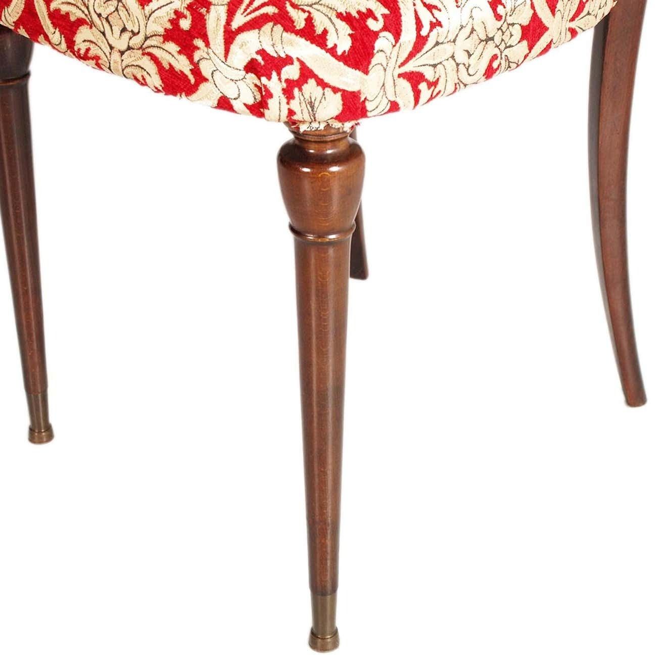 Mid Century Chiavari Chair By Paolo Buffa, Belle Epoque, Reupholstered Fortuny photo Furniture