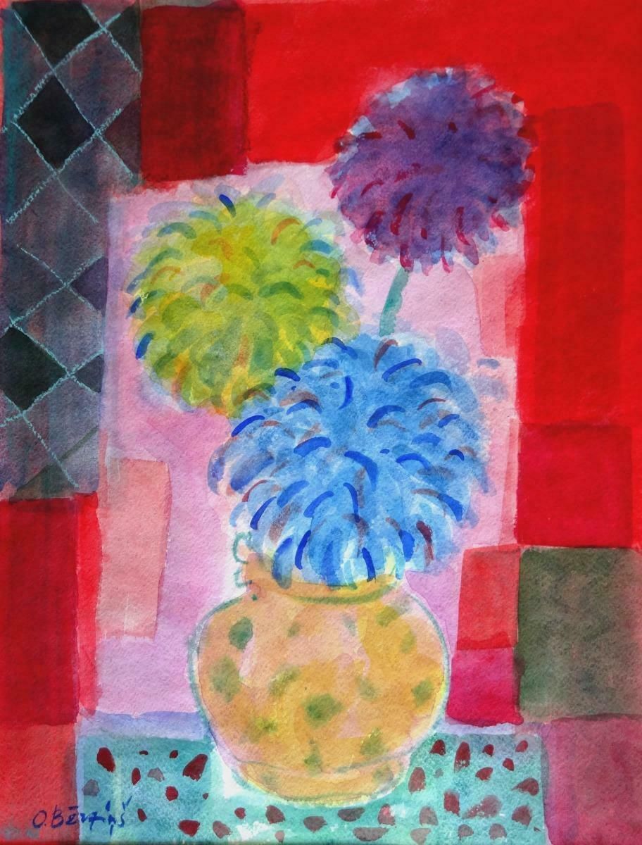 Autumn Flowers 1995 Paper Watercolour