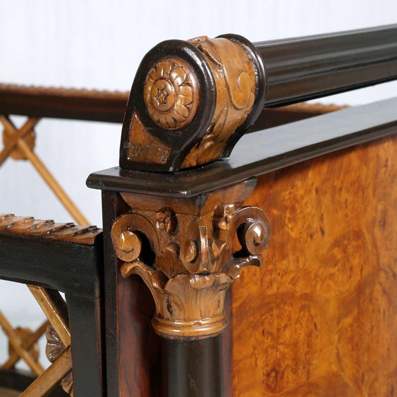 Cantù Baby Bed Cot In Burl Walnut, Walnut & Carved Maple Paolo Buffa Attributed photo vinterior