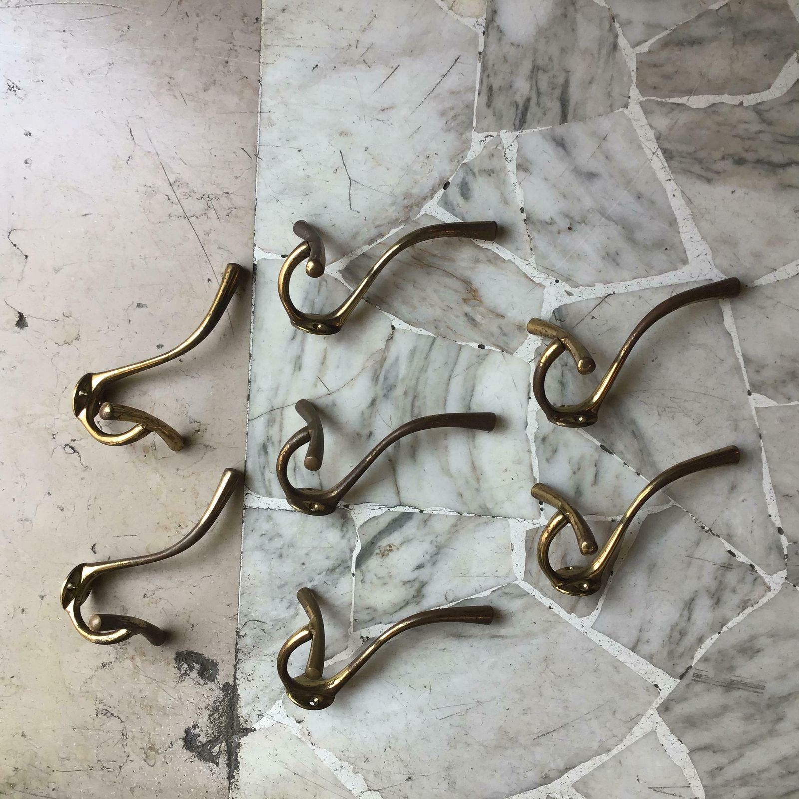 Luigi Caccia Dominioni N 7 Coat Hangers Brass 1950 Italy photo 798.0