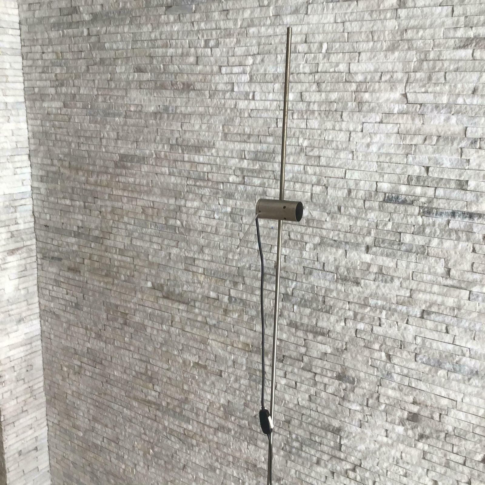 Tito Agnoli Floor Lamp  Oluce  Travertine Base Metal Crome 1954 Italy photo buy