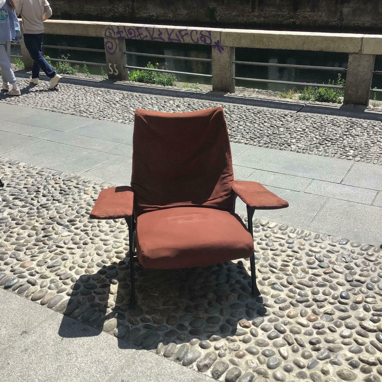 Furniture Arflex  Roberto Menghi  Armchair Iron Fabric Padding 1950 Italy photo
