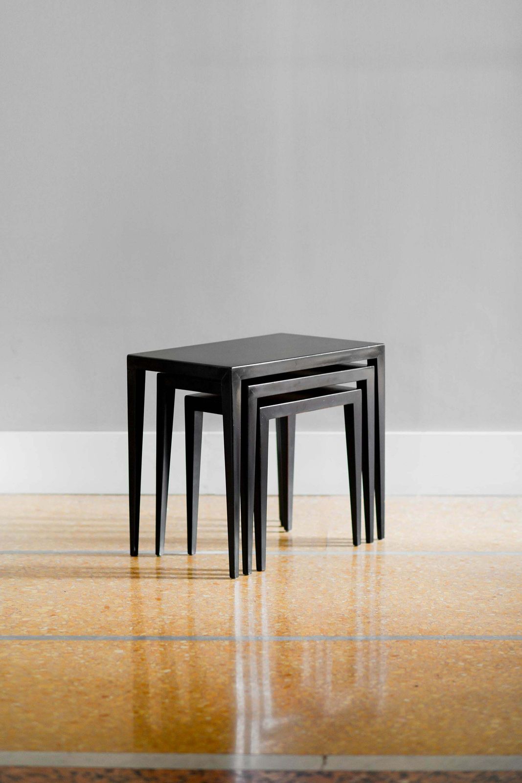 Set Of Three Midcentury Side Tables By Illums Bolighus Kobenhavn Made In Wood photo vinterior