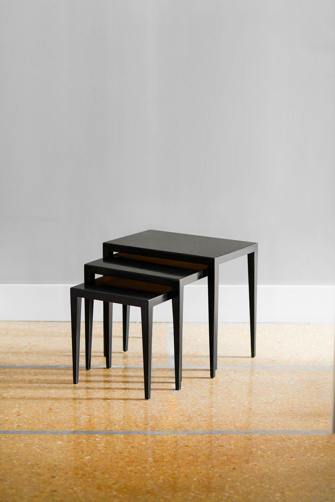 Set Of Three Midcentury Side Tables By Illums Bolighus Kobenhavn Made In Wood photo buy