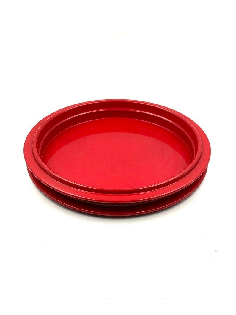 Gianfranco Frattini, Red Centerpiece / Tray, Progetti Italy, 1970s photo vintage