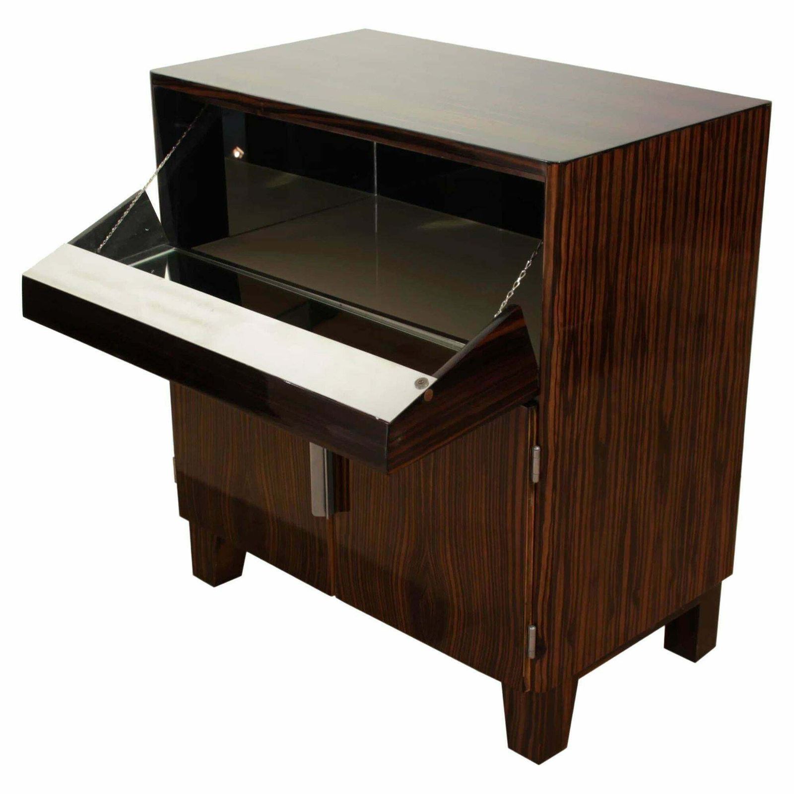 Small Art Deco Drinks Cabinet, Macassar Veneer, France, Circa 1930 photo furniture