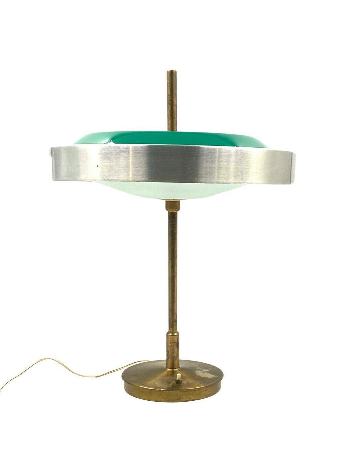 photo for sale Oscar Torlasco, Important Brass And Glass Table / Desk Lamp, Prod. Lumi, 1960 Ca.