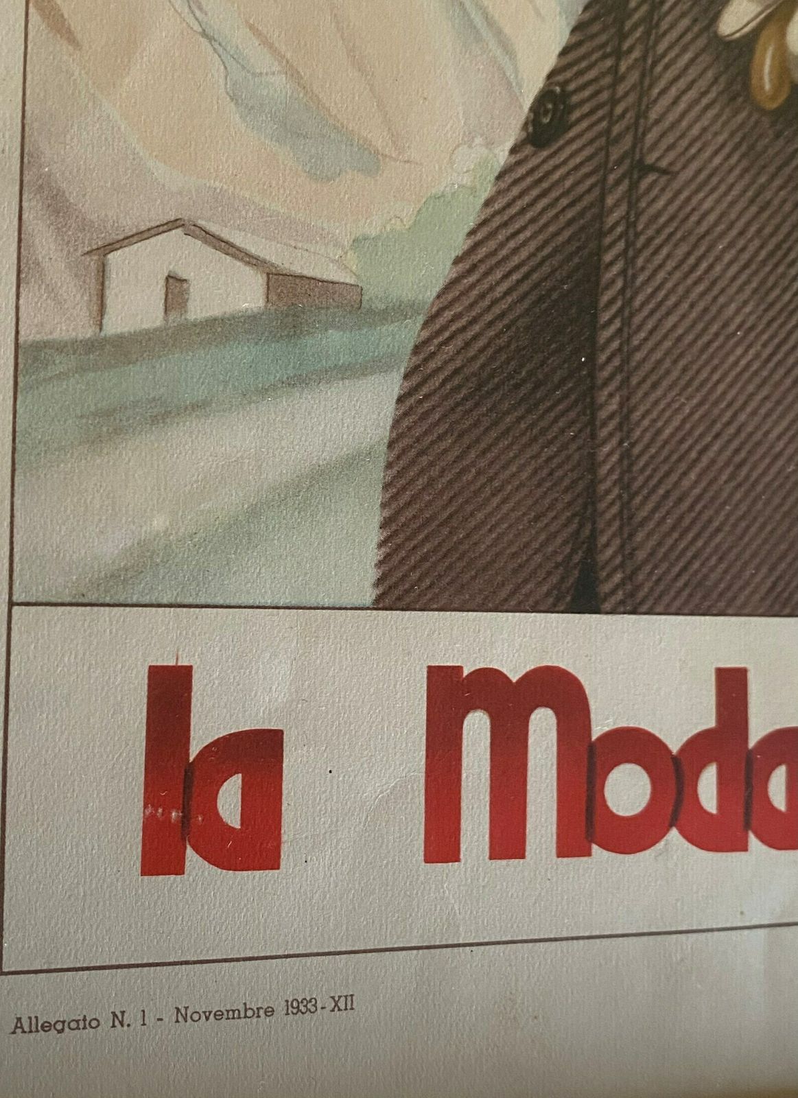 591.0 La Moda Maschile, Set Of 6 Framed Original Illustrations Of Men's Fashion From The 30s, Italy 1930s photo