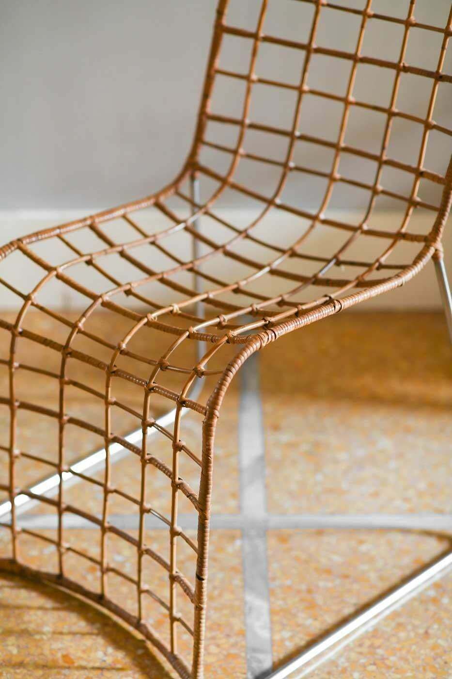 Pair Of Rattan Chairs With Metal Structure 1980 photo 1260.0