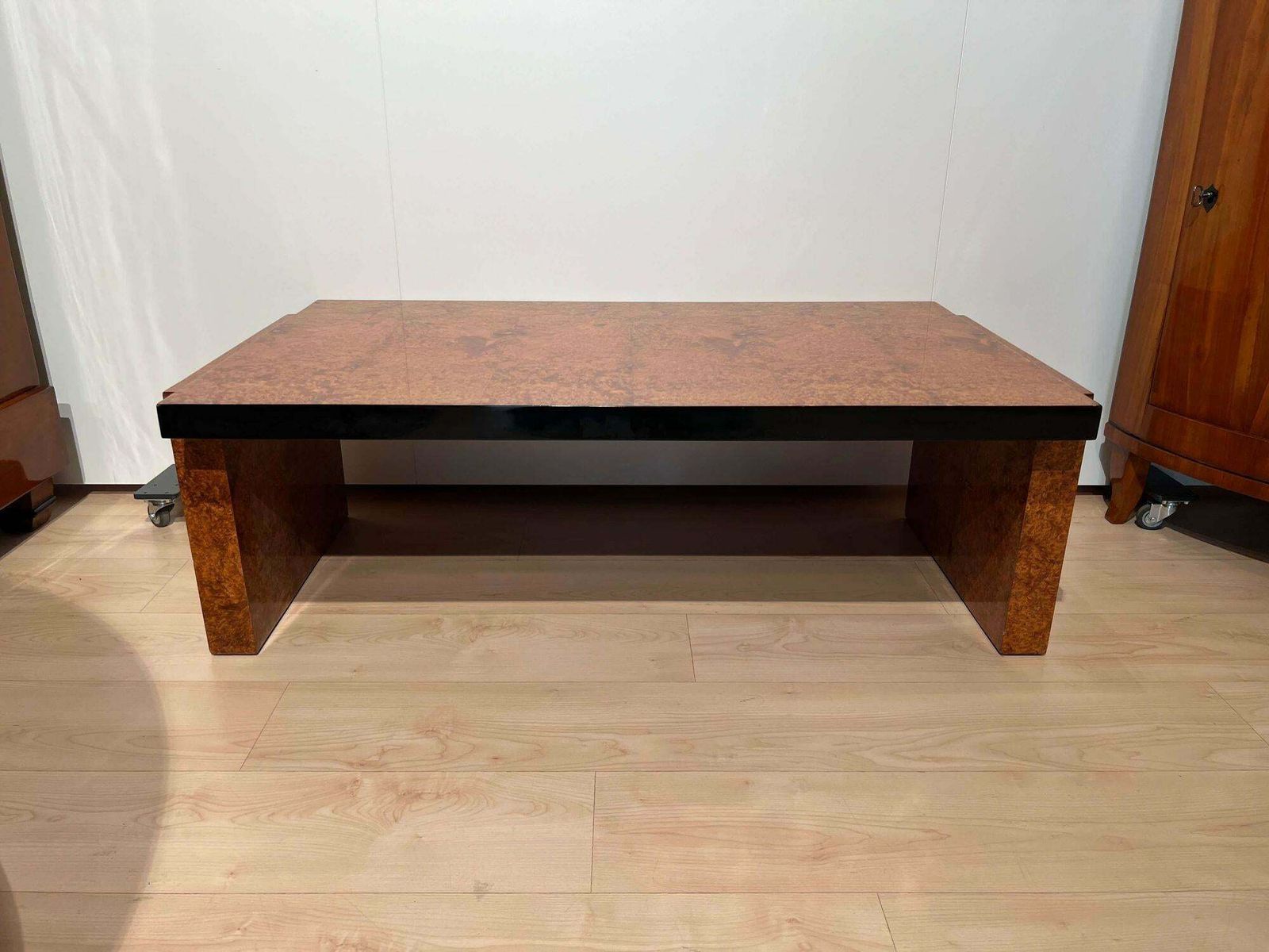 Art Deco Sofa Table, Amboyna Roots Veneer, France Circa 1930 photo furniture