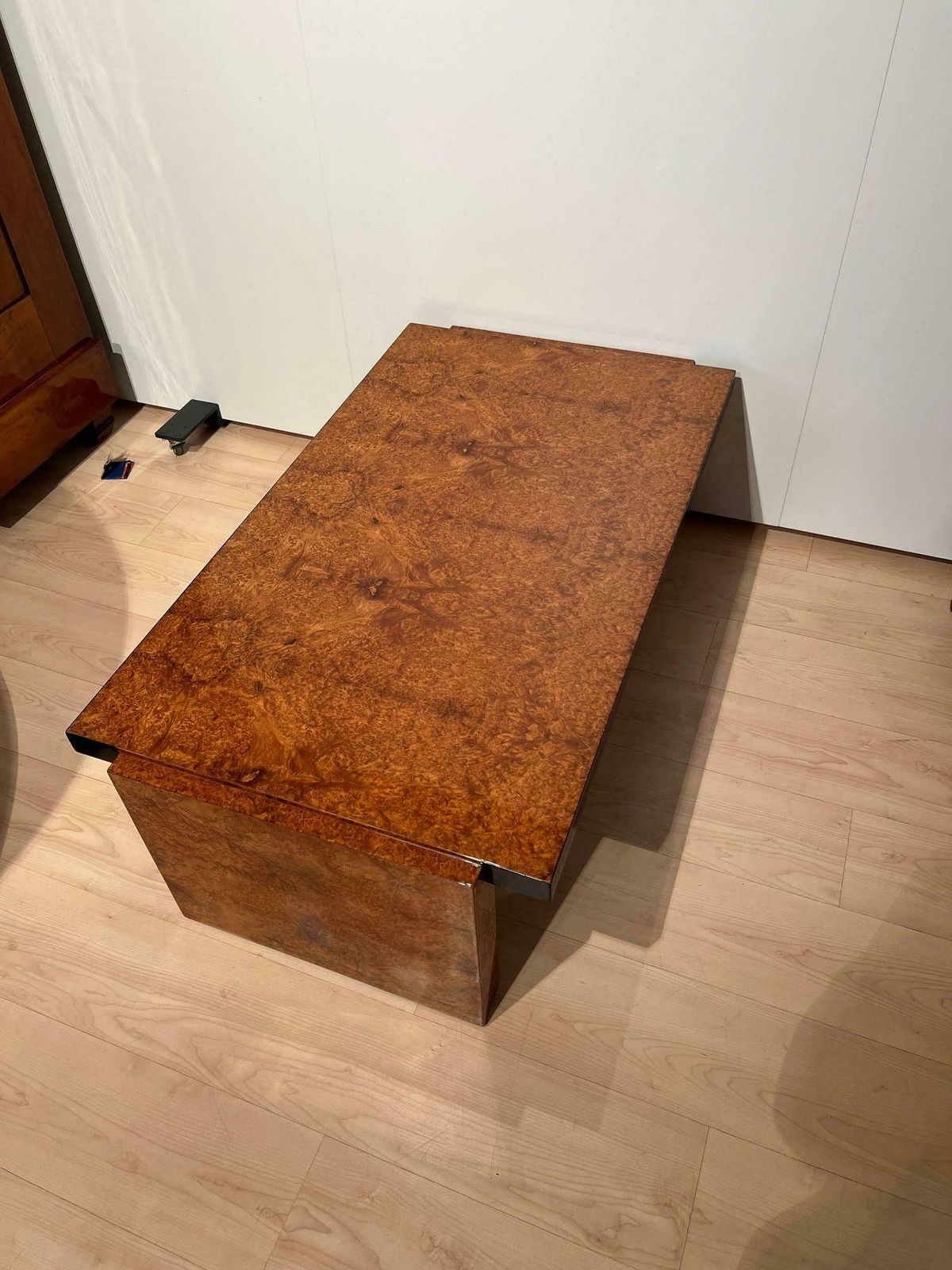 Art Deco Sofa Table, Amboyna Roots Veneer, France Circa 1930 photo Furniture