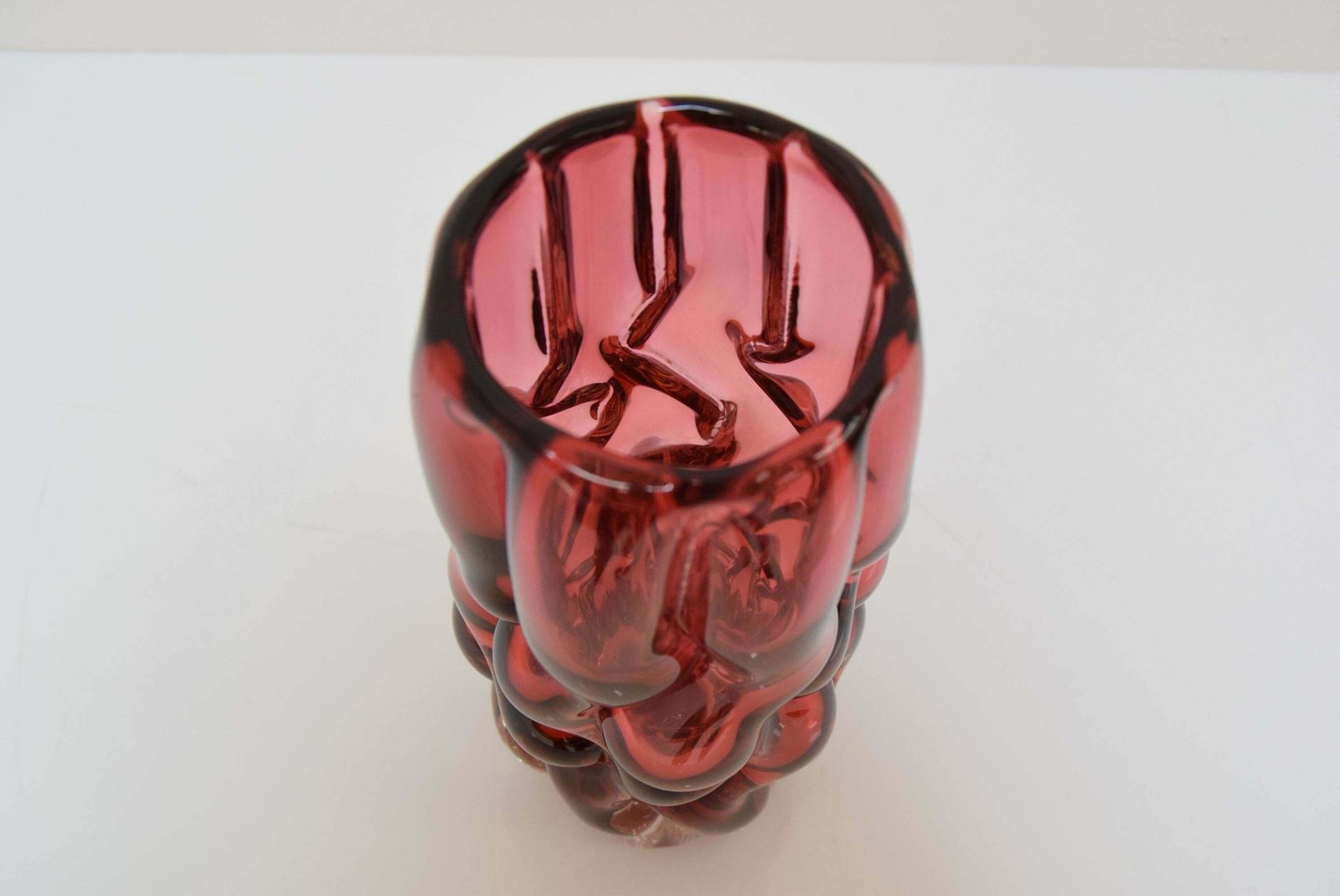 Glass Vase By Pavel Hlava For Crystalex Nový Bor, 1970's. photo vintage