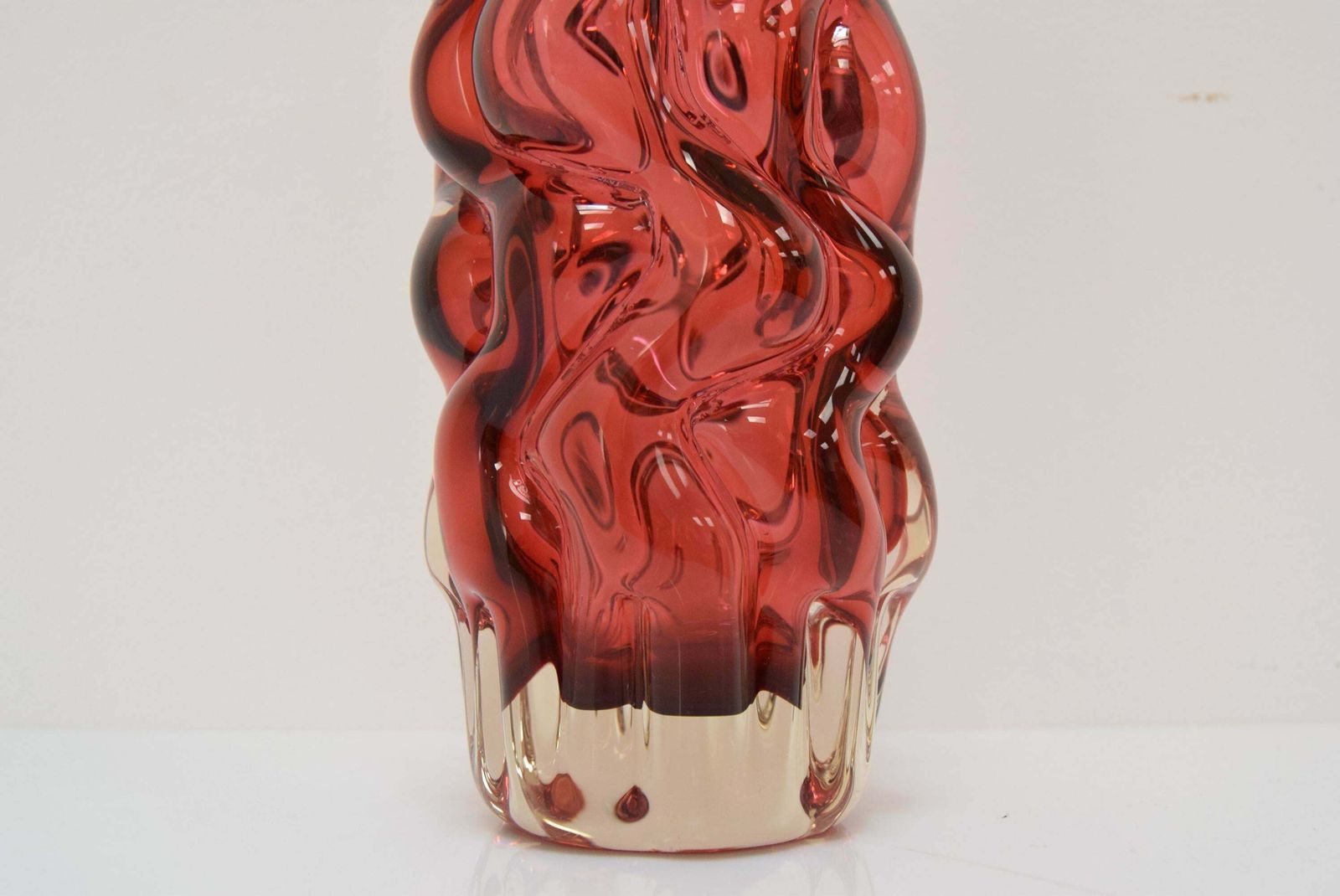 photo furniture Glass Vase By Pavel Hlava For Crystalex Nový Bor, 1970's.
