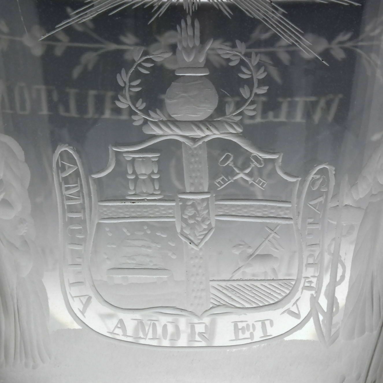 Provincial Grand Master Company Of Odd Fellows Engraved Glass Rummer C1837 photo 580.0