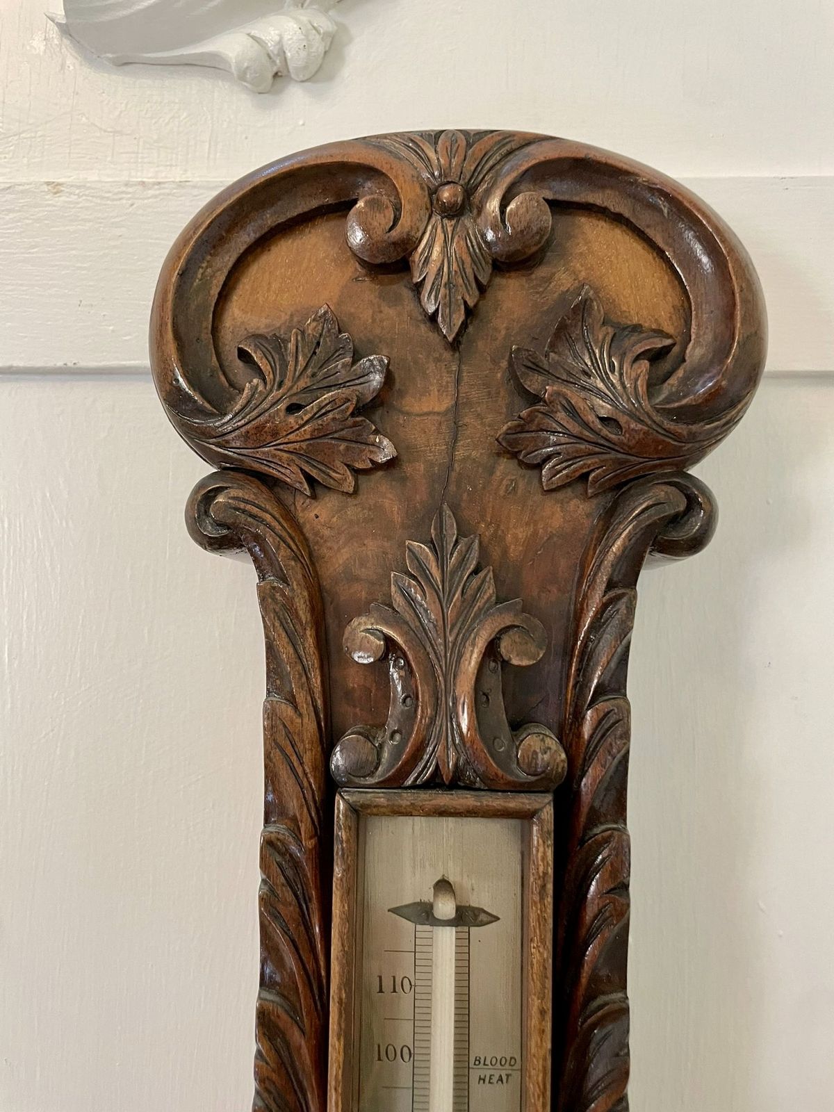 Quality Antique Burr Walnut Carved Banjo Barometer photo 1795.0