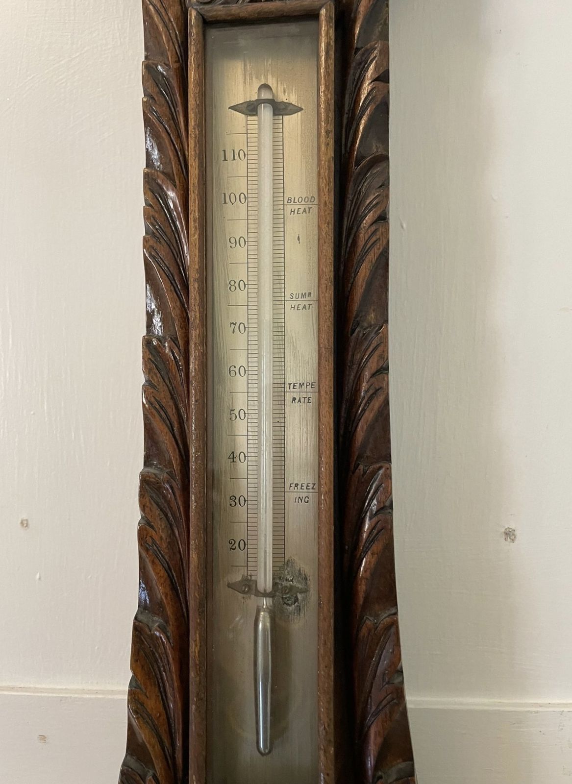 Home Decor Quality Antique Burr Walnut Carved Banjo Barometer photo