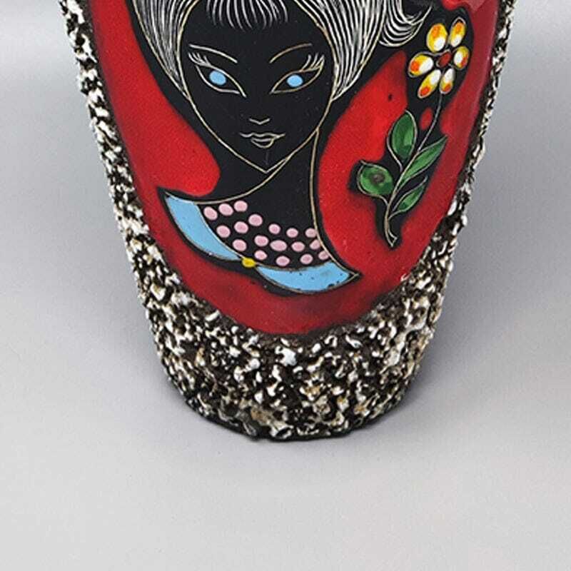 photo for sale 1960s Stunning Lava Vase By Melior. Made In Italy