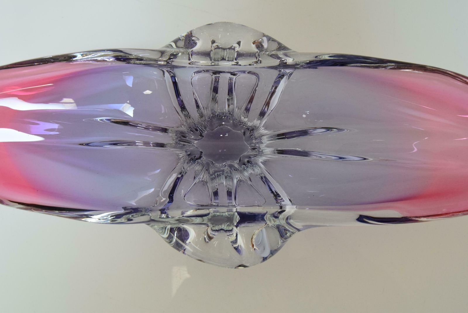 photo furniture Art Glass Oblong Bowl By Josef Hospodka For Glasswork Chřibská, 1960'