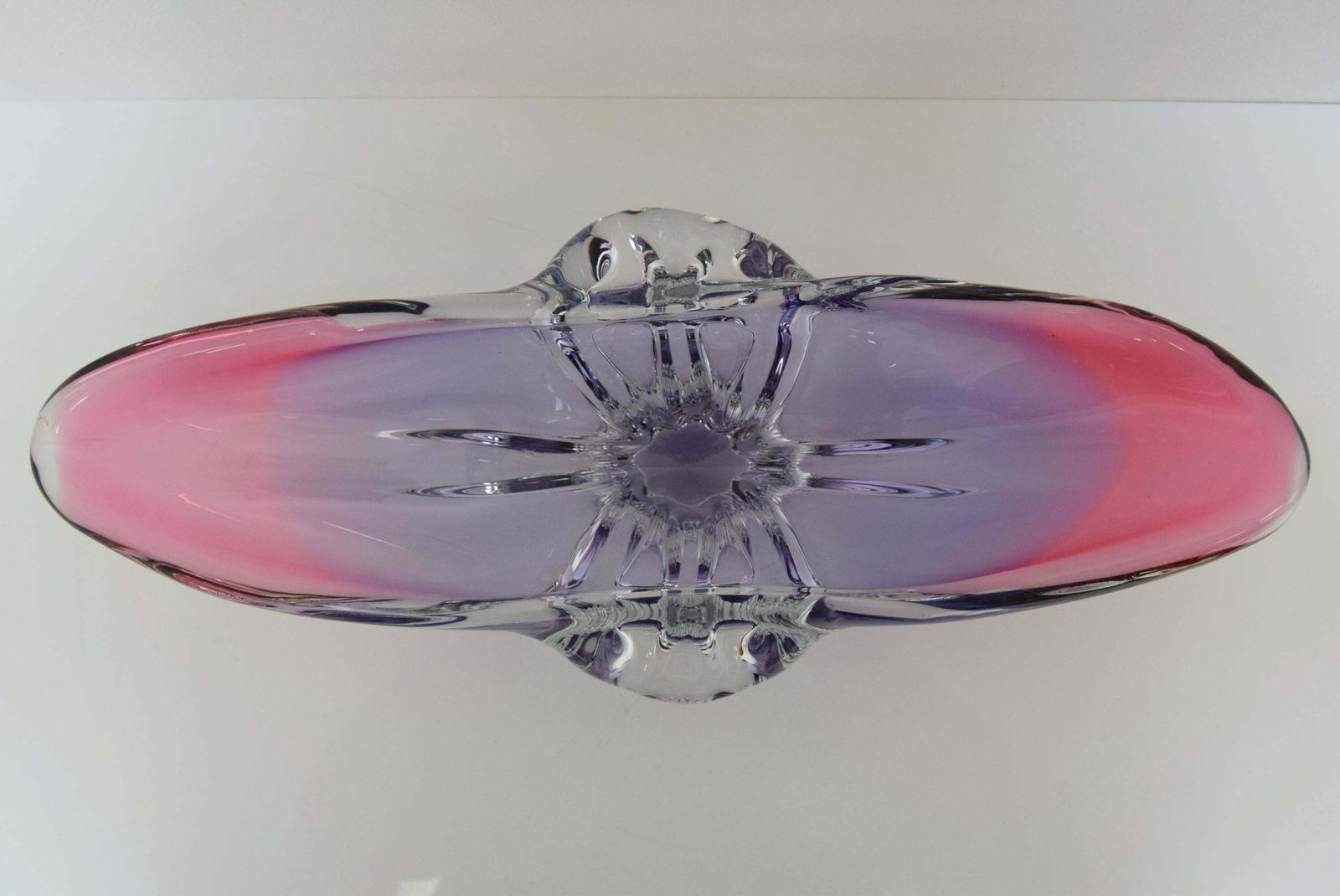 photo buy Art Glass Oblong Bowl By Josef Hospodka For Glasswork Chřibská, 1960'