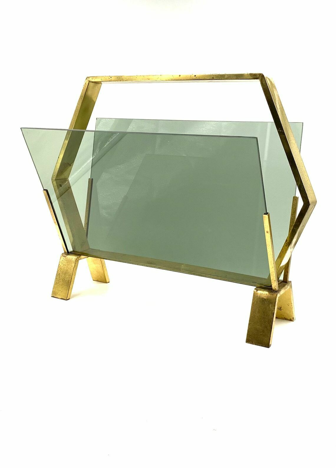 Modern Brass Magazine Rack, Italy 1970 photo furniture