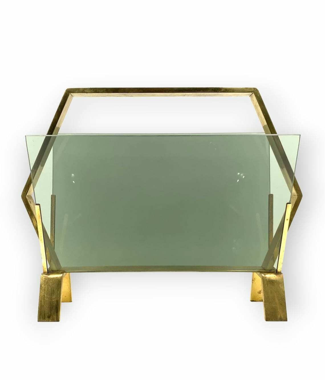 Modern Brass Magazine Rack, Italy 1970 photo 409.0