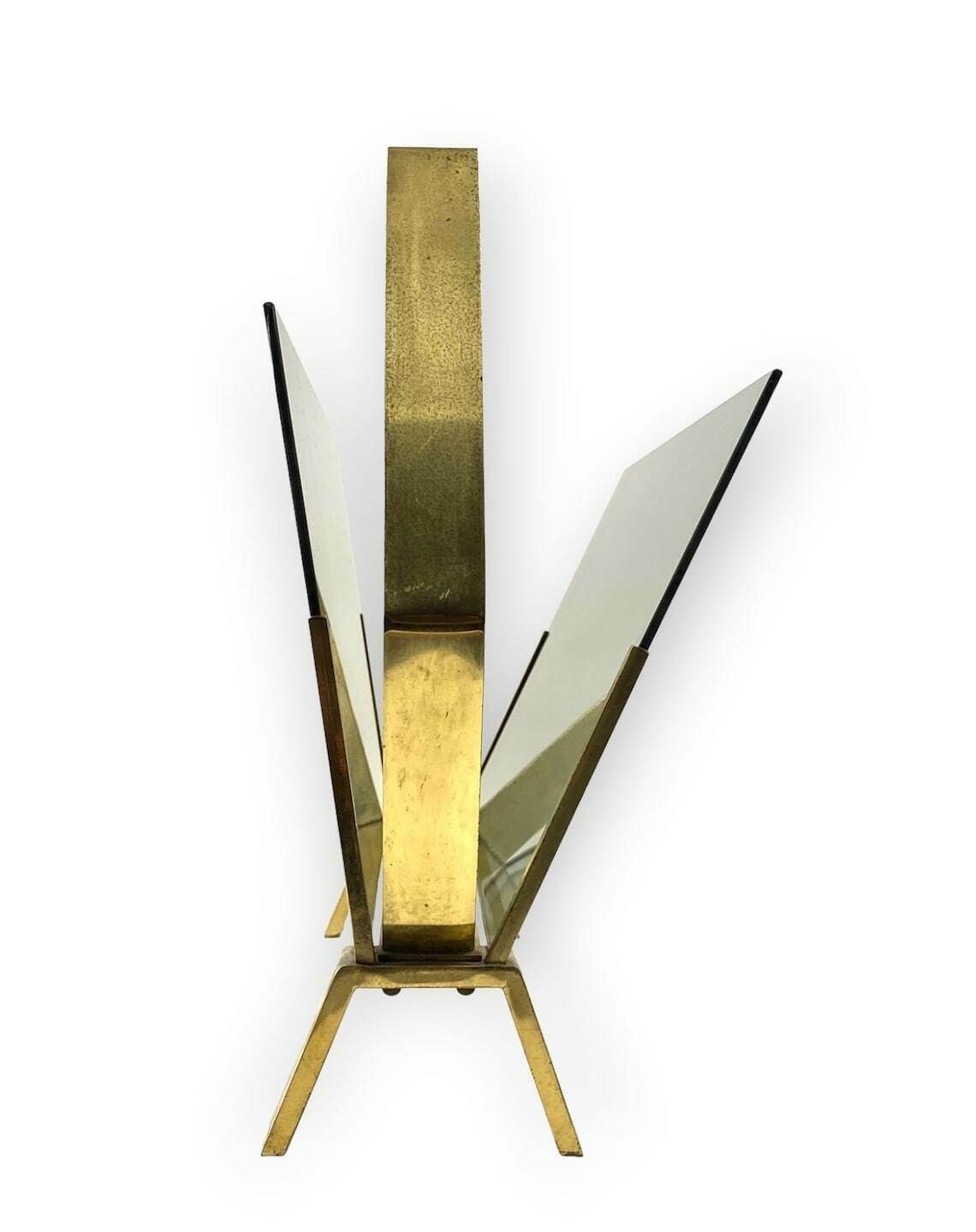photo for sale Modern Brass Magazine Rack, Italy 1970