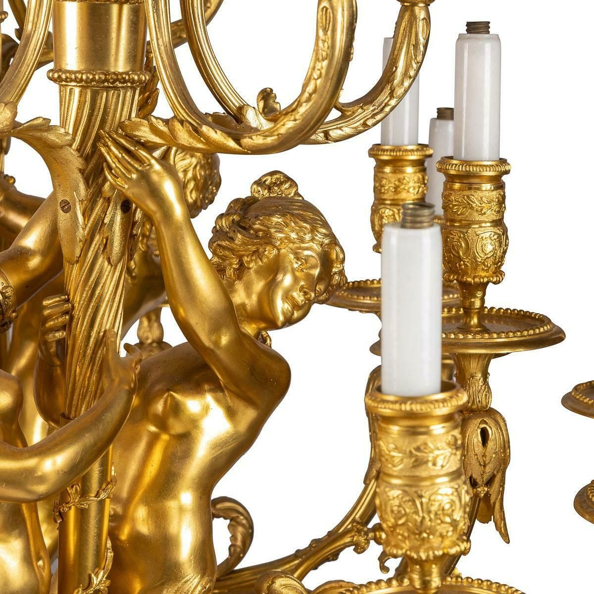 Lighting 19th Century French Louis XVI Style Ormolu Twenty Seven Light Chandelier, C.1890 photo