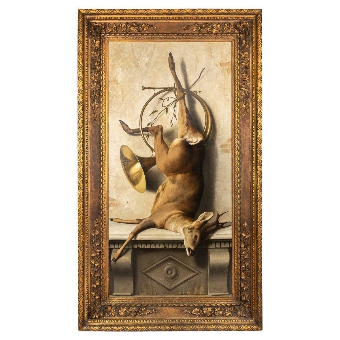 Nature Morte Oil On Canvas By Michaelangelo Meucci, (Italy 1840 1890)