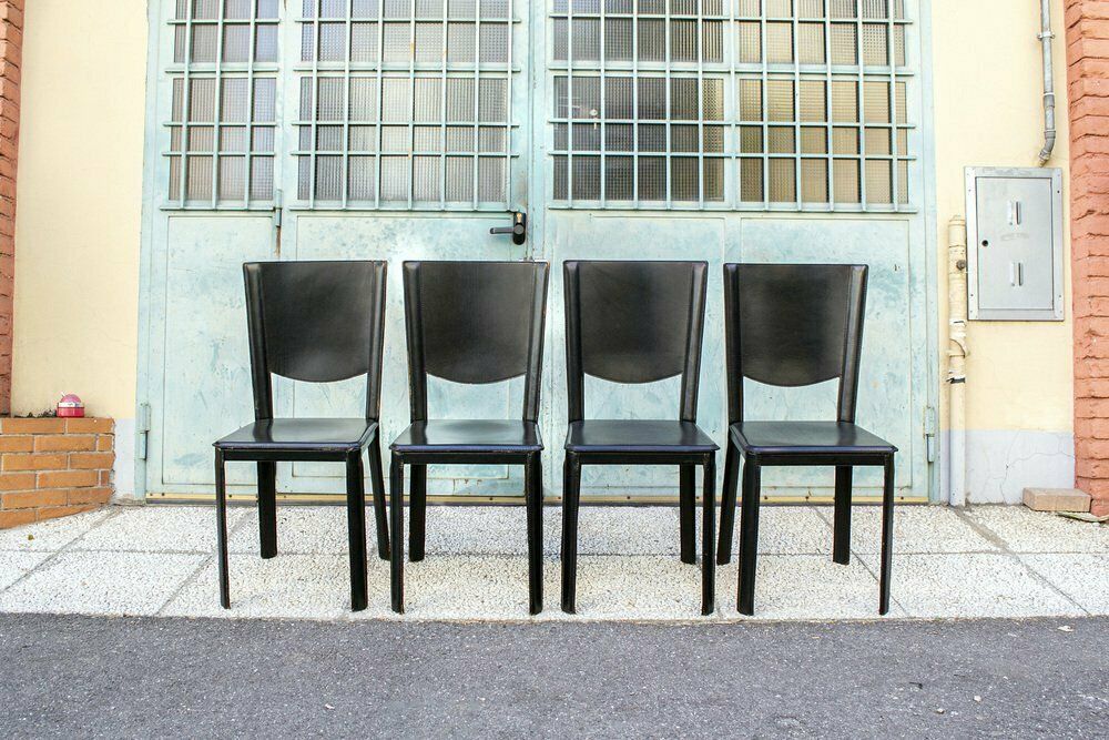 Bleather Chairs By Enrico Pellizzoni, 1970s, Set Of 4