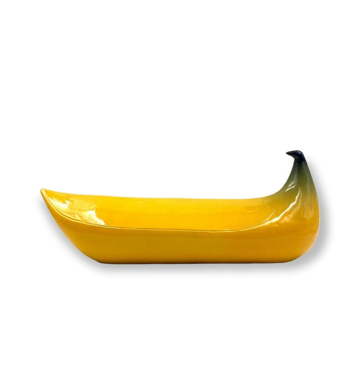 Yellow Banana Ceramic Sculpture, Zanolli Nove Italy, Ca. 1970 photo vintage