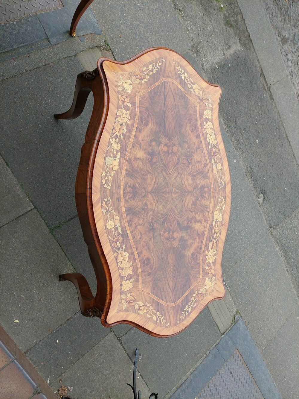 19thc Burr Walnut Marquetry Bureau Plat photo for sale