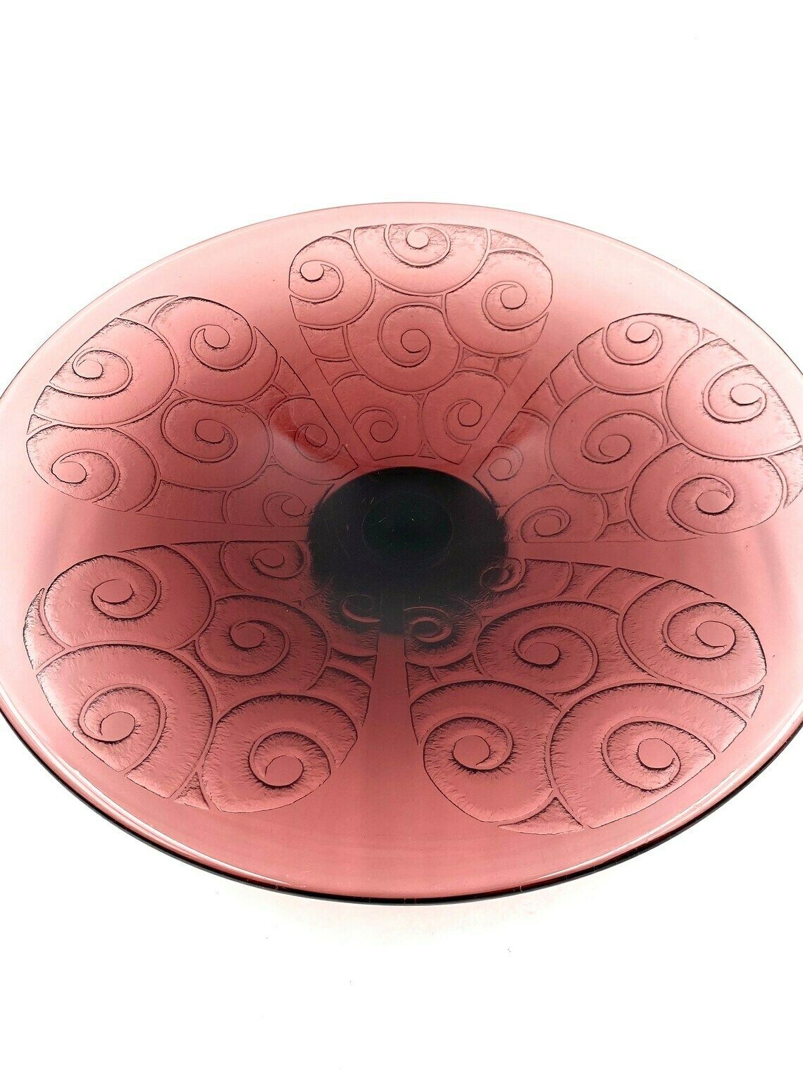 Charles Schneider, Important Art Deco Purple Glass Centerpiece, Le Verre Francais, France 1930s photo buy